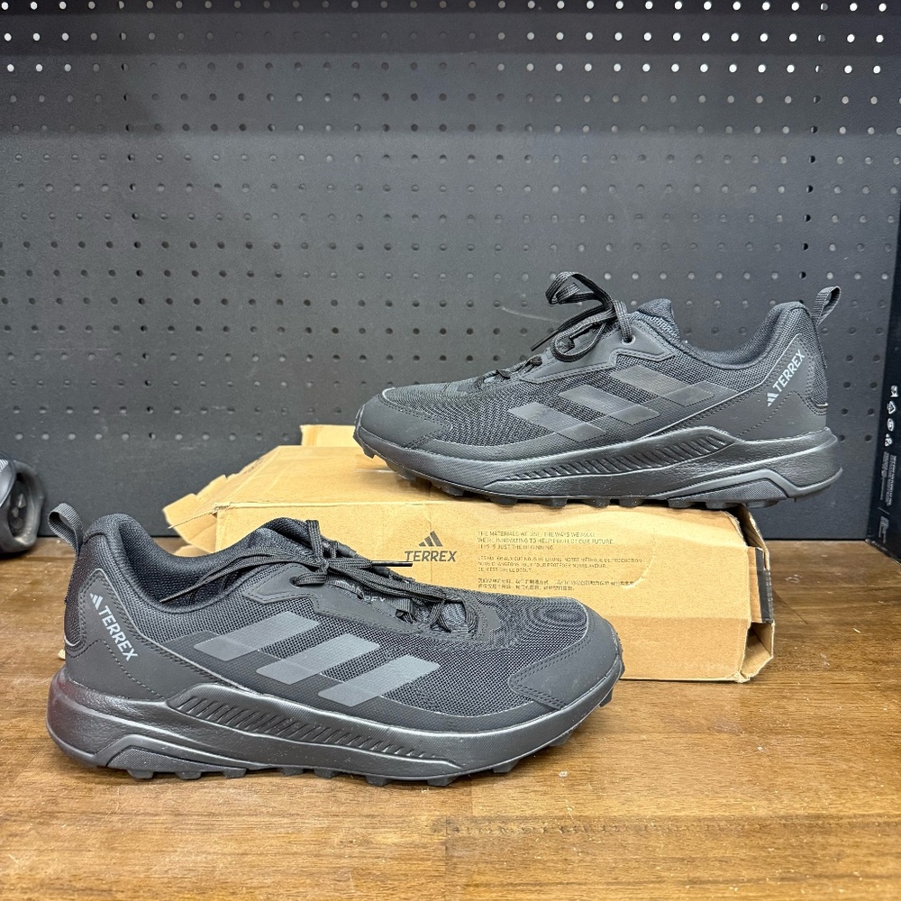 <New W/ Box! Men’s Adidas Terrex Anylander Lace-Up Black Hiking Shoes Size 12
